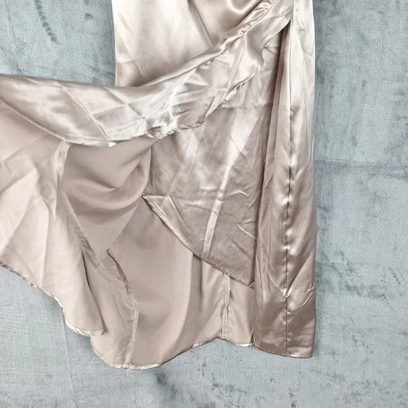 Womens Dress Medium Babydoll Y2K Wrap Ruffle HOCO Dance Coquette Satin Fairy - Picture 4 of 9